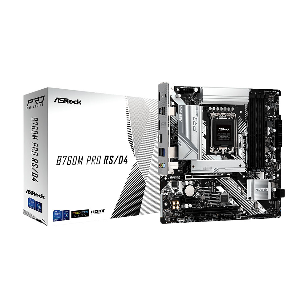 Материнская плата ASRock B760M Pro RS/D4, LGA1700, DDR4
Материнская плата ASRock B760M Pro RS/D4, LGA1700, DDR4