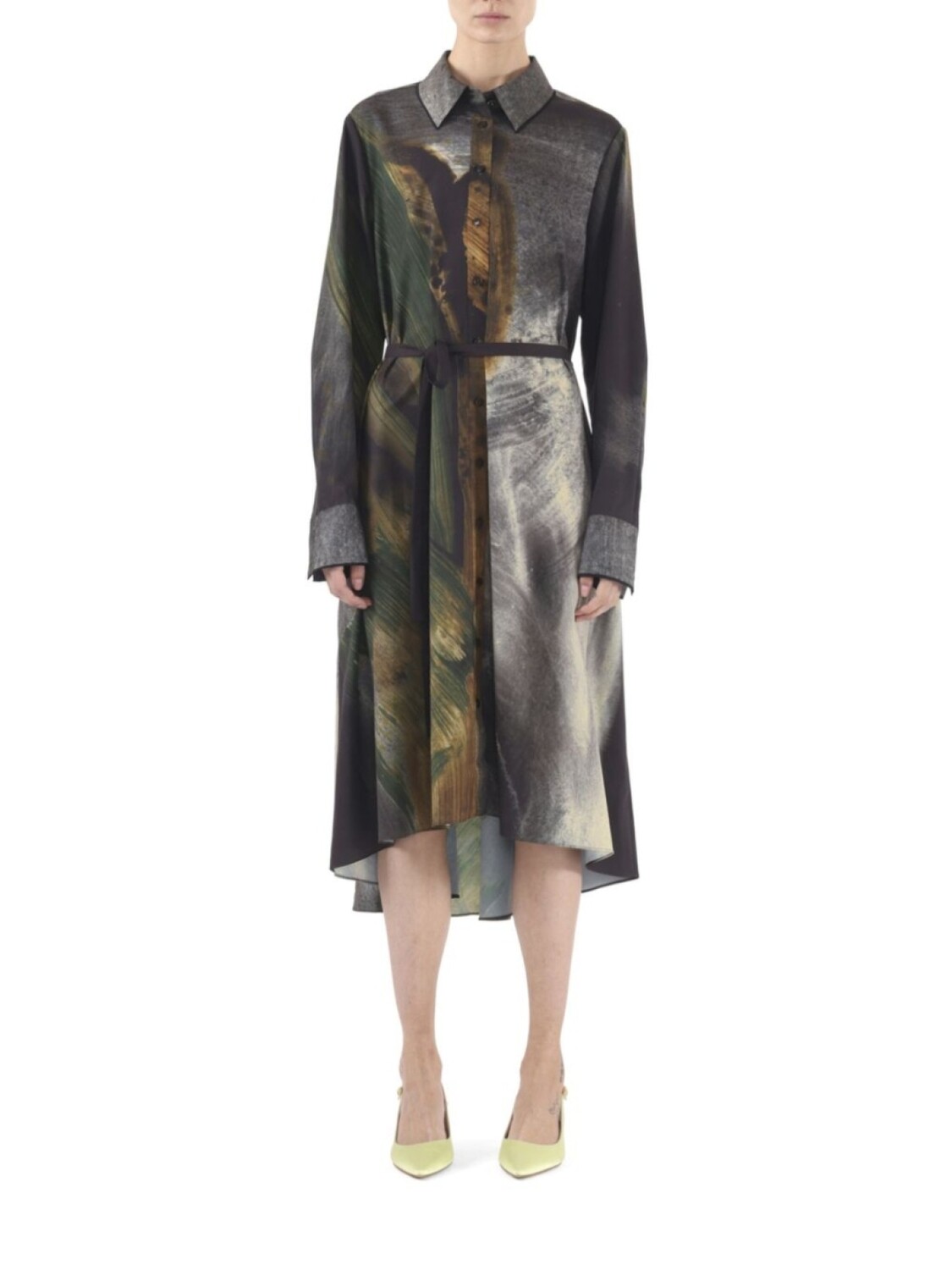 Платье-рубашка с поясом Jason Wu Collection, черный 
Платье-рубашка с поясом Jason Wu Collection, черный