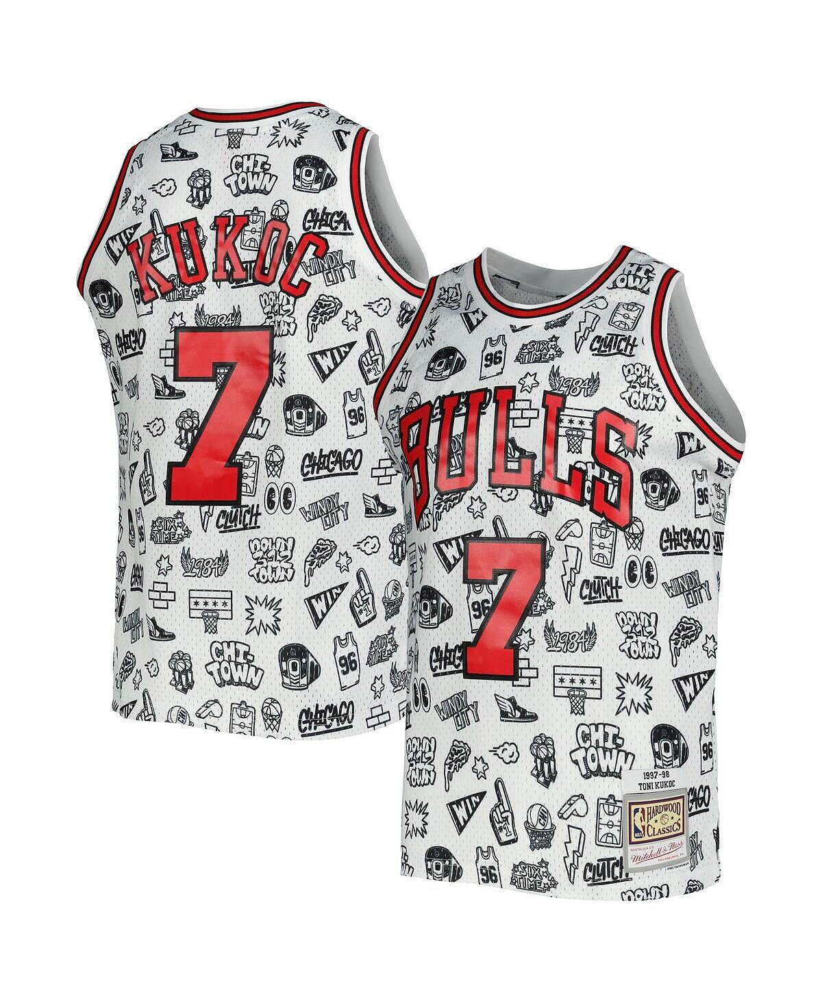 Мужская футболка toni kukoc white chicago bulls 1997-98 hardwood classics doodle swingman jersey Mitchell & Ness, белый
Мужская футболка toni kukoc white chicago bulls 1997-98 hardwood classics doodle swingman jersey Mitchell & Ness, белый