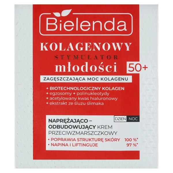 Укрепляющий и восстанавливающий крем для лица против морщин 50+, 50 мл Bielenda Kolagenowy stymulator młodości
Укрепляющий и восстанавливающий крем для лица против морщин 50+, 50 мл Bielenda Kolagenowy stymulator młodości