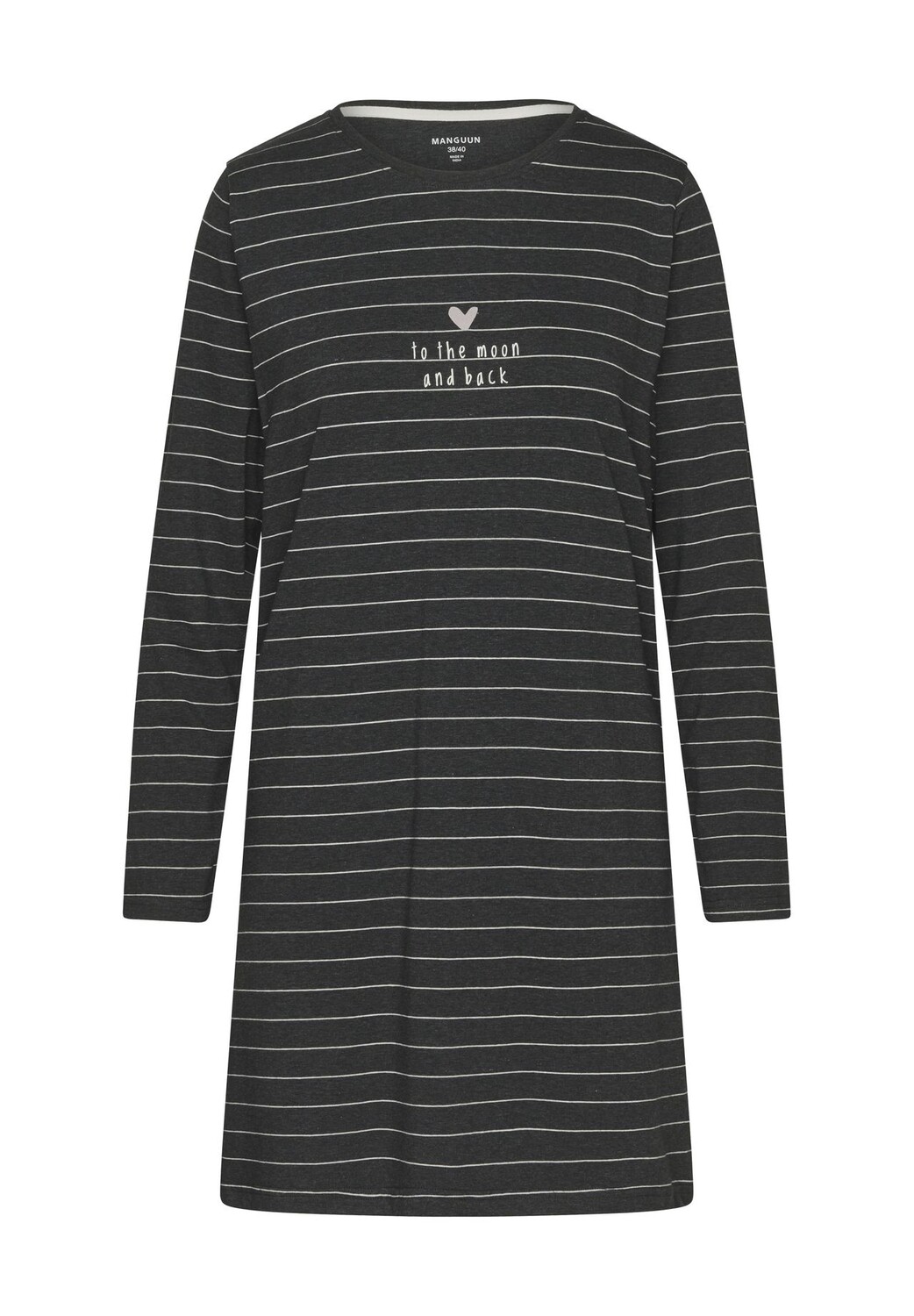 Ночная рубашка в полоску с длинным рукавом для женщин Manguun, цвет Anthra Melange
Ночная рубашка в полоску с длинным рукавом для женщин Manguun, цвет Anthra Melange