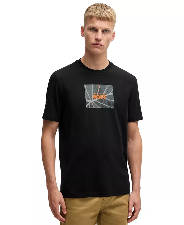 Мужская футболка Regular-Fit с сезонным принтом Hugo Boss, черный
Мужская футболка Regular-Fit с сезонным принтом Hugo Boss, черный