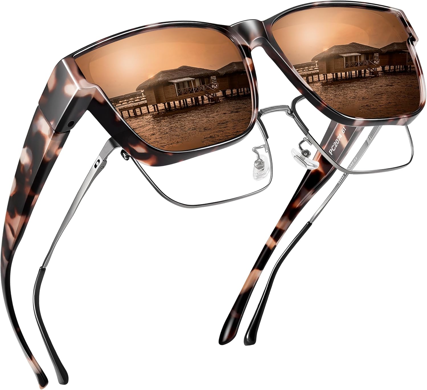 Поляризованные солнцезащитные очки, надеваемые поверх обычных очков, для женщин и мужчин, большие квадратные летние очки с защитой от УФ-излучения UV400 Peekaco, A13 Beige Tortoise Frame/Brown Lens
Поляризованные солнцезащитные очки, надеваемые поверх обычных очков, для женщин и мужчин, большие квадратные летние очки с защитой от УФ-излучения UV400 Peekaco, A13 Beige Tortoise Frame/Brown Lens