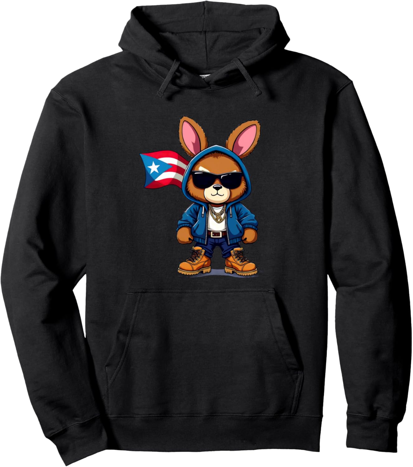 Худи в стиле Крутой кролик с флагом Пуэрто-Рико Llego El Boricua, черный
Худи в стиле Крутой кролик с флагом Пуэрто-Рико Llego El Boricua, черный