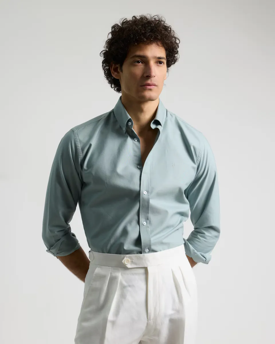 Мужская повседневная рубашка-оксфорд облегающего кроя яблочно-зеленого цвета PuroEgo, зеленый
Мужская повседневная рубашка-оксфорд облегающего кроя яблочно-зеленого цвета PuroEgo, зеленый