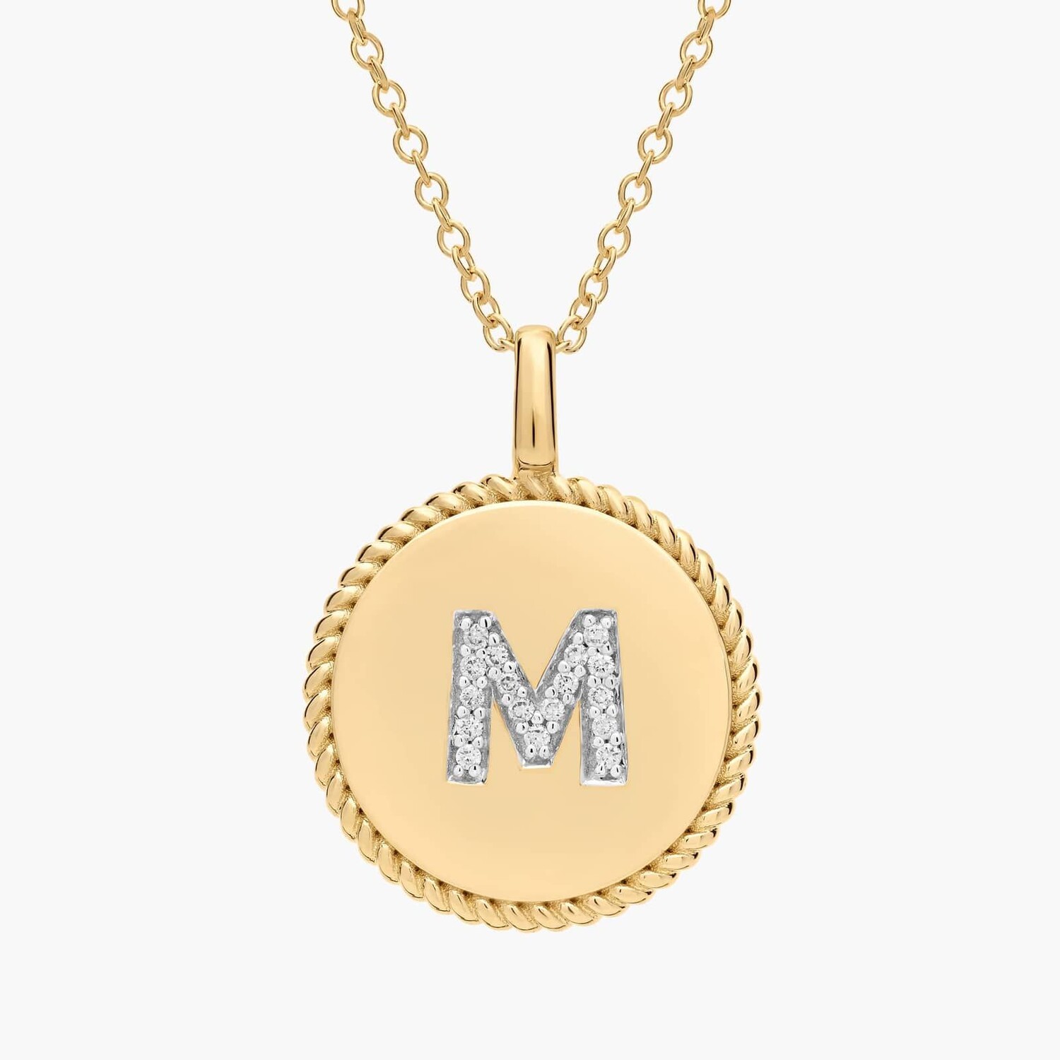 Подвеска с инициалом «Буква M» из желтого золота 14 карат с бриллиантами Blue Nile 
Подвеска с инициалом «Буква M» из желтого золота 14 карат с бриллиантами Blue Nile
