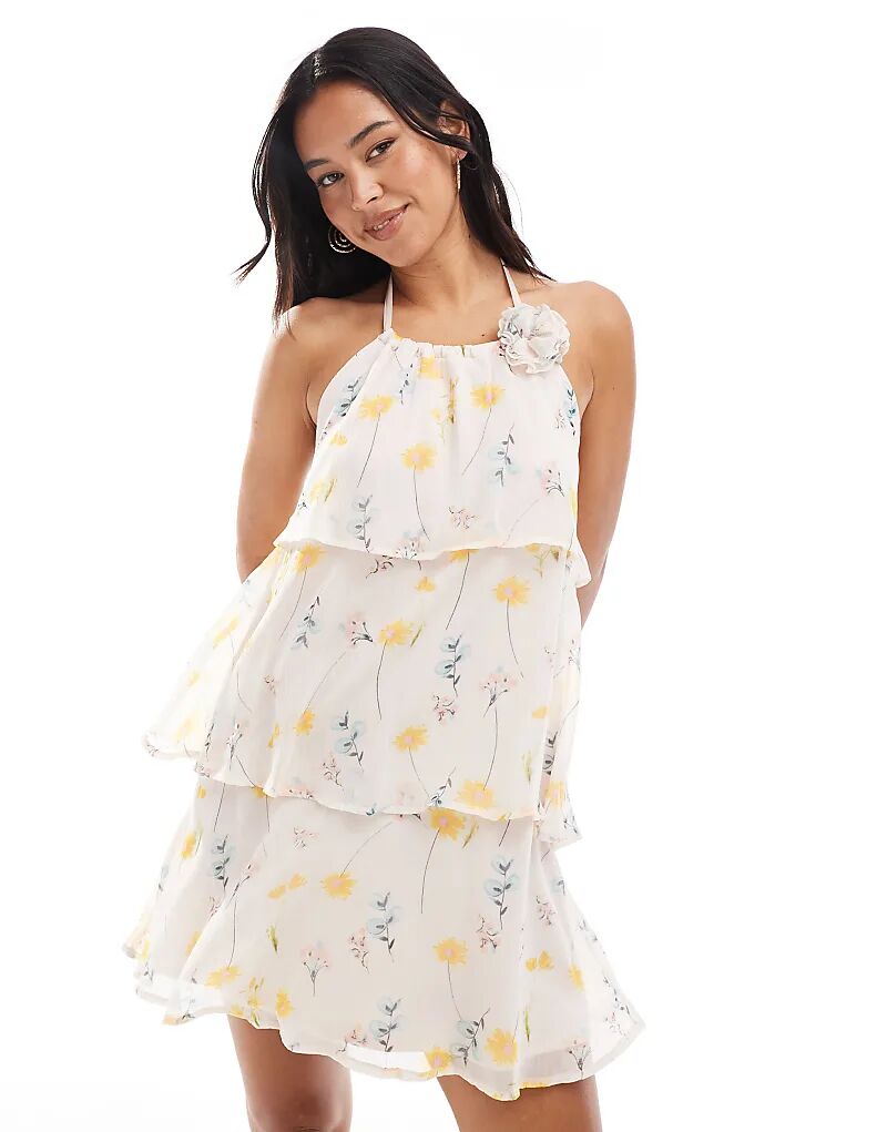 Мини-платье Pieces с оборками и корсажем, многоуровневое, с бледно-розовым цветочным принтом
Мини-платье Pieces с оборками и корсажем, многоуровневое, с бледно-розовым цветочным принтом