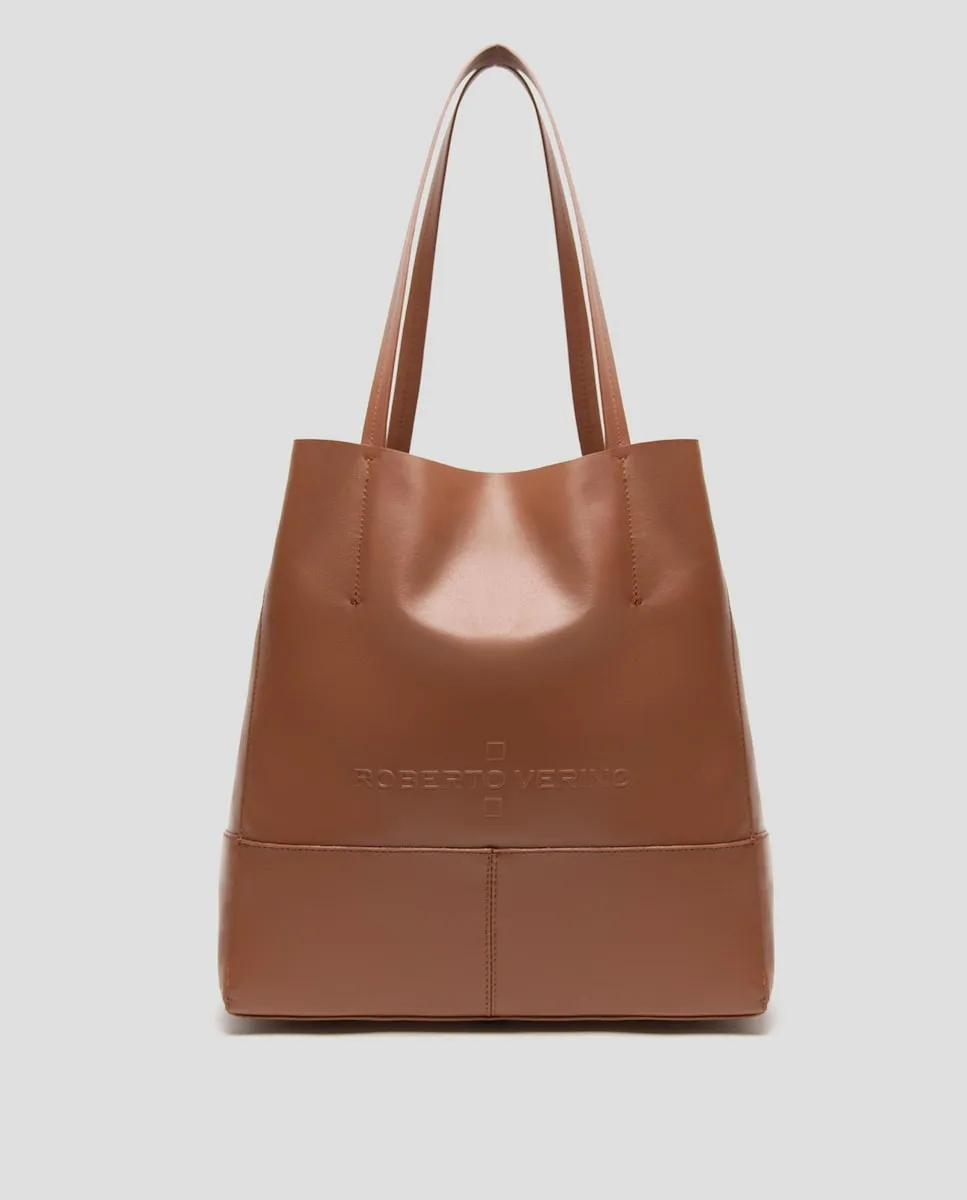 Сумка через плечо из кожи шоппер с рельефным логотипом Roberto Verino, коричневый
Сумка через плечо из кожи шоппер с рельефным логотипом Roberto Verino, коричневый