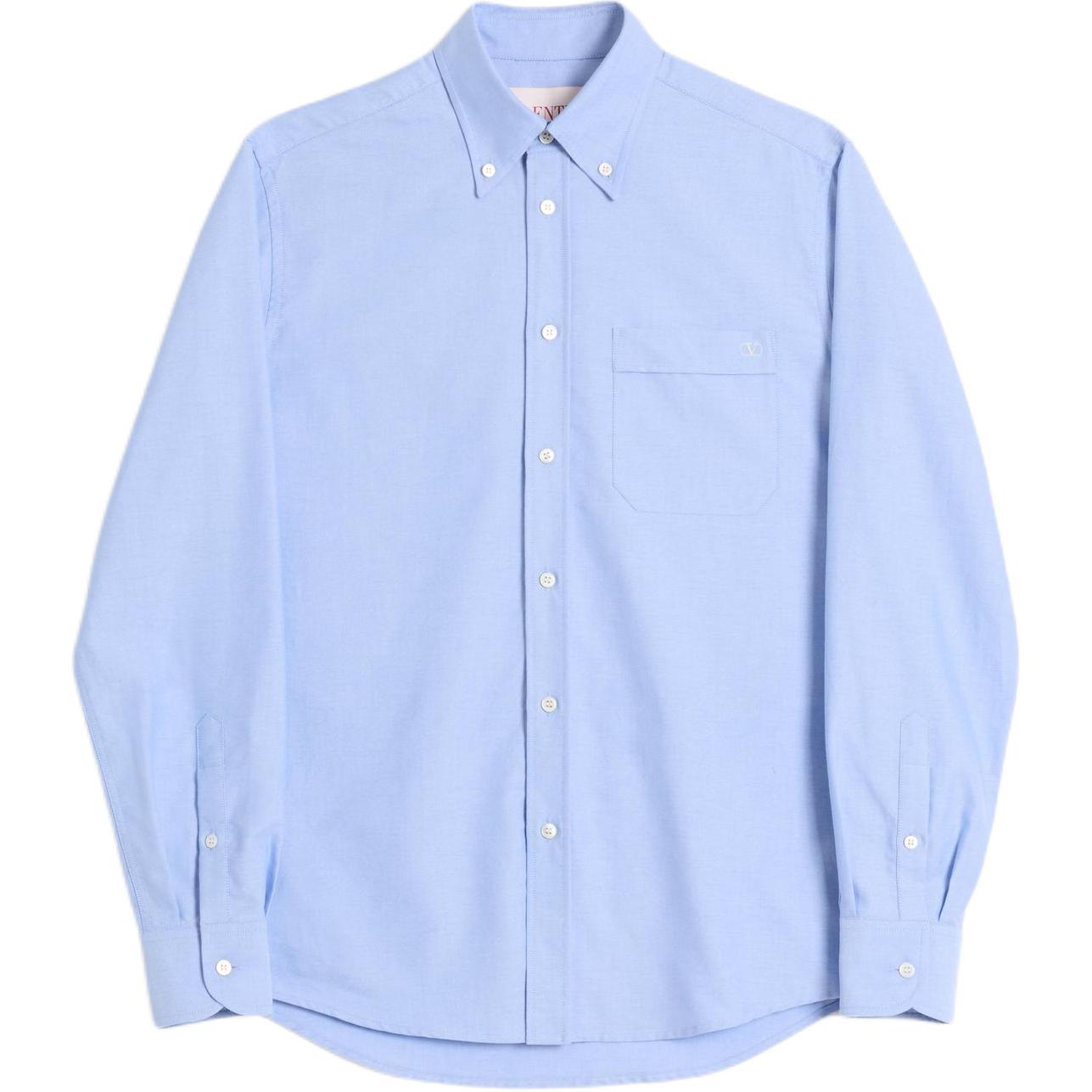 Футболка с длинным рукавом с вышитым логотипом Valentino, небесно-голубая 
Футболка с длинным рукавом с вышитым логотипом Valentino, небесно-голубая