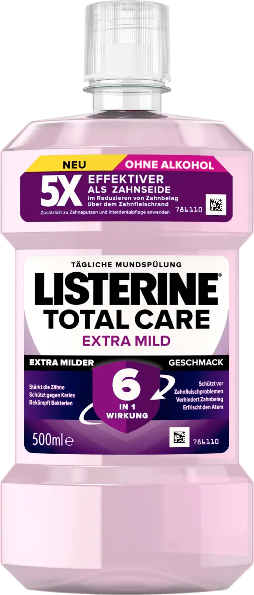 Ополаскиватель для рта Total Care Extra Mild 500мл Listerine
Ополаскиватель для рта Total Care Extra Mild 500мл Listerine