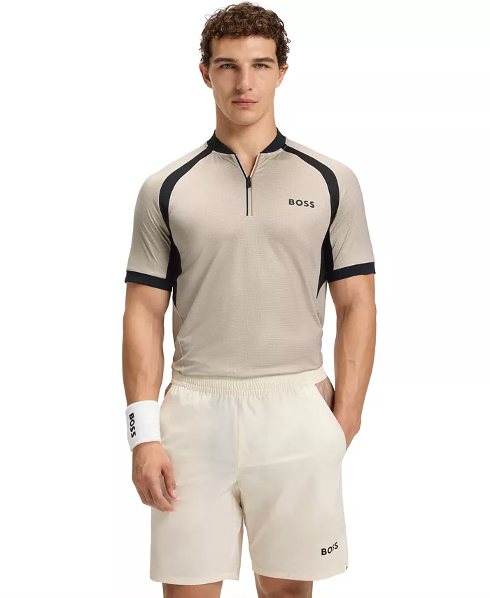 Мужская поло с молнией и зауженным кроем Hugo Boss, белый
Мужская поло с молнией и зауженным кроем Hugo Boss, белый