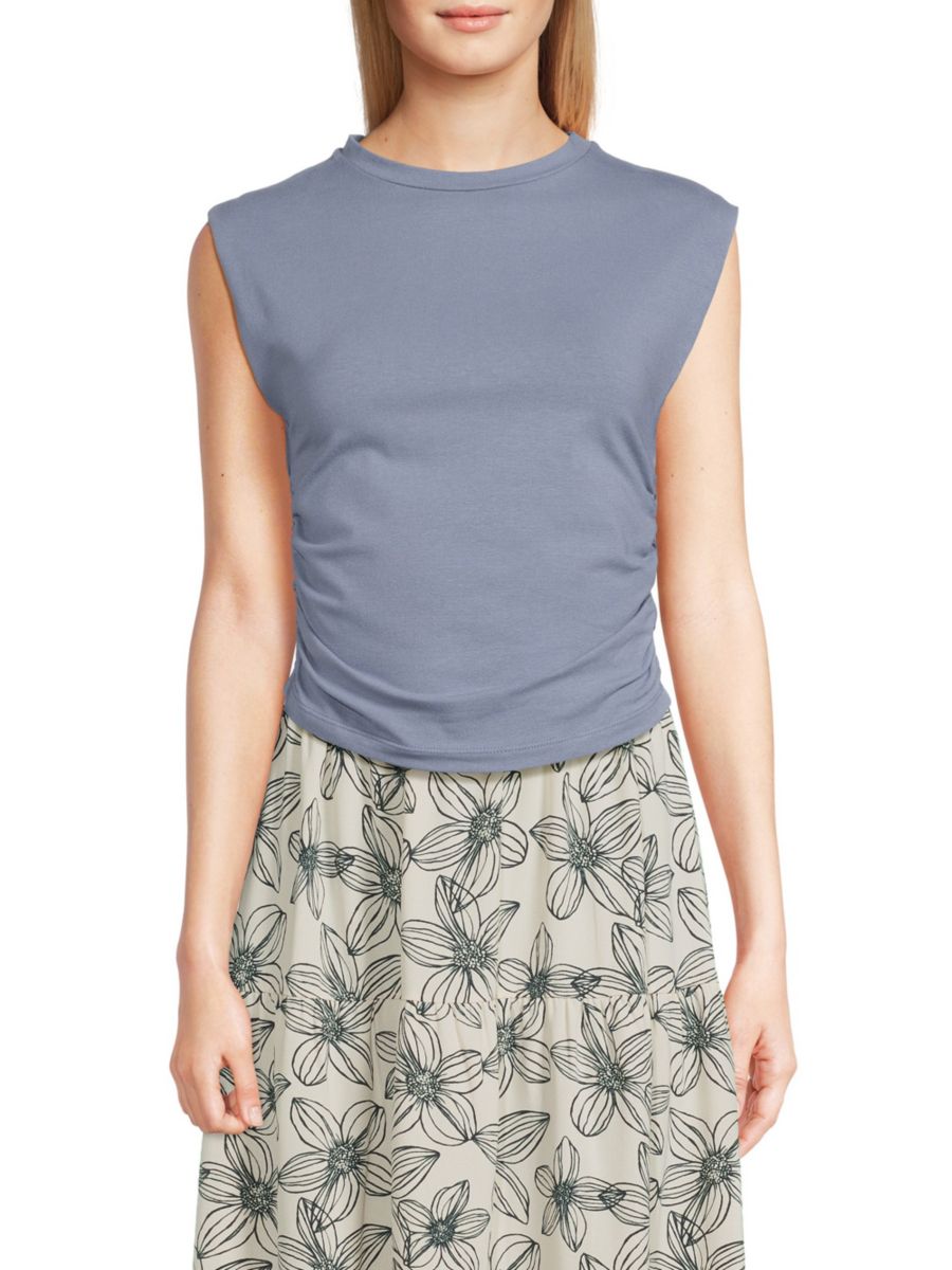 Укороченный топ из джерси с рюшами Renee C., синий
Укороченный топ из джерси с рюшами Renee C., синий