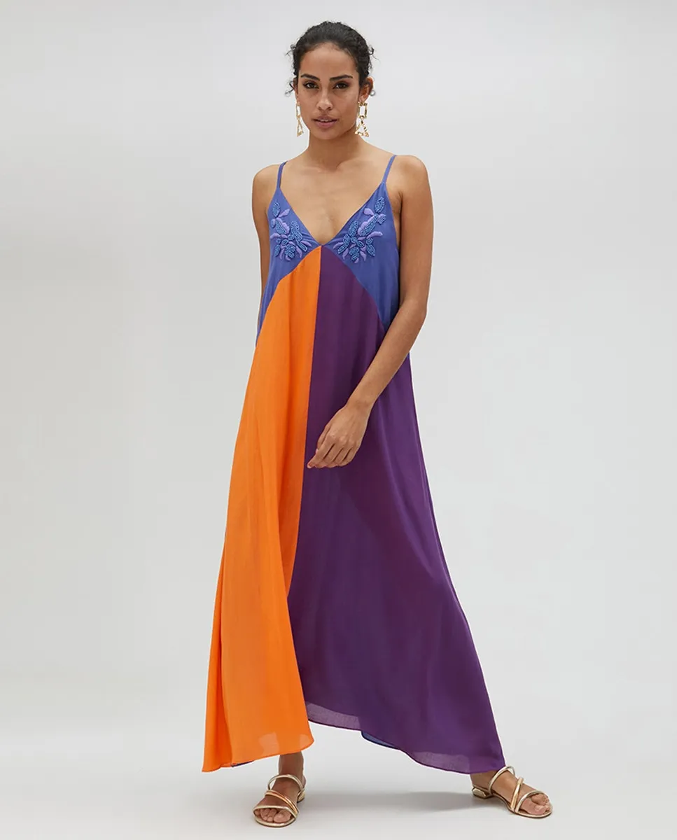 Длинное трехцветное платье на тонких бретелях Lola Casademunt, оранжевый
Длинное трехцветное платье на тонких бретелях Lola Casademunt, оранжевый