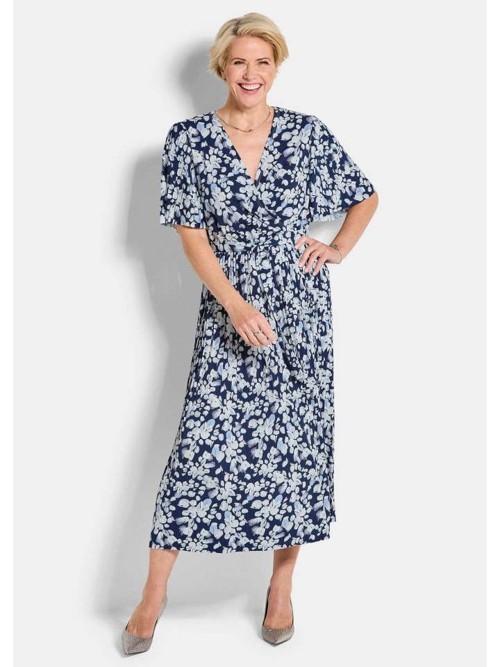 GOLDNER Плиссированное платье-халат с цветочным узором, темно-синее/белое/цветочное
GOLDNER Плиссированное платье-халат с цветочным узором, темно-синее/белое/цветочное