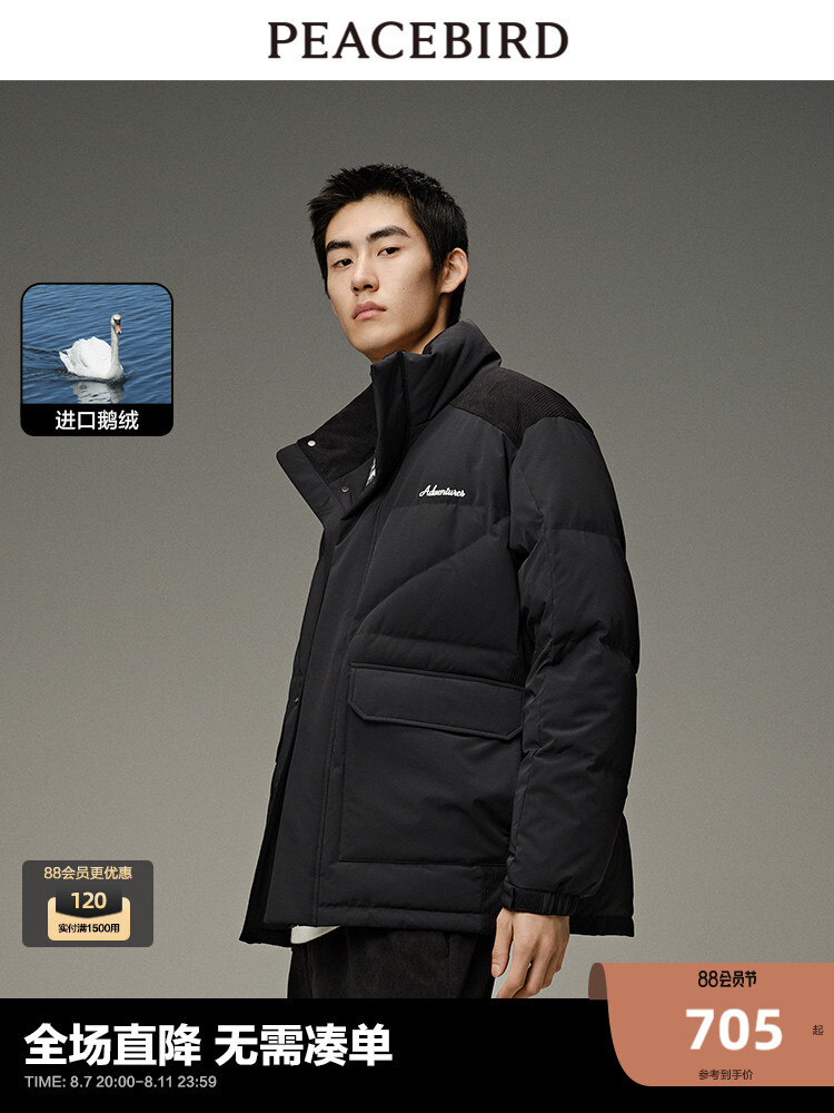 Мужской пуховик Peacebird с вышивкой, черный
Мужской пуховик Peacebird с вышивкой, черный