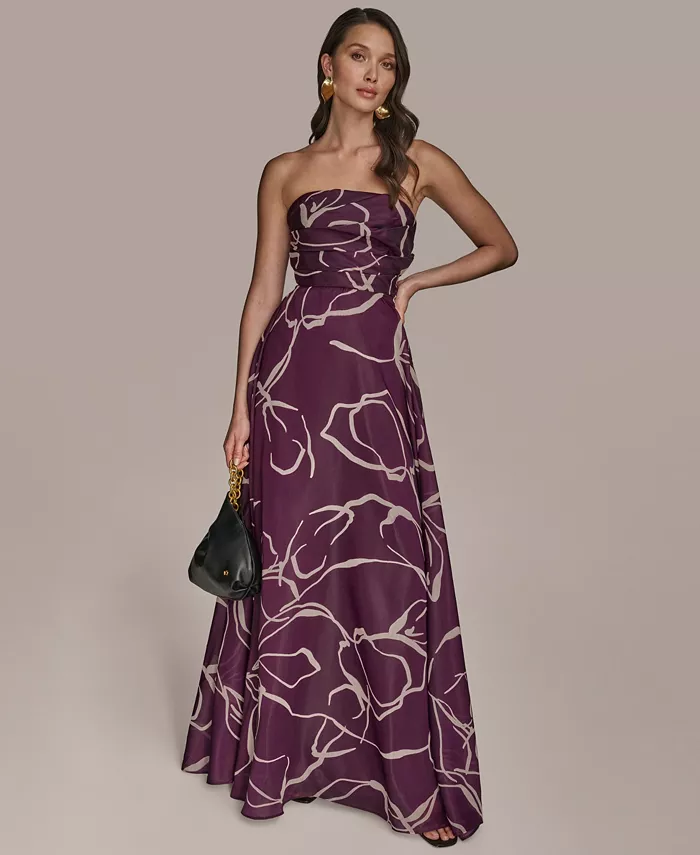 Женское платье без бретелек из органзы с принтом и сборками Donna Karan New York, фиолетовый
Женское платье без бретелек из органзы с принтом и сборками Donna Karan New York, фиолетовый