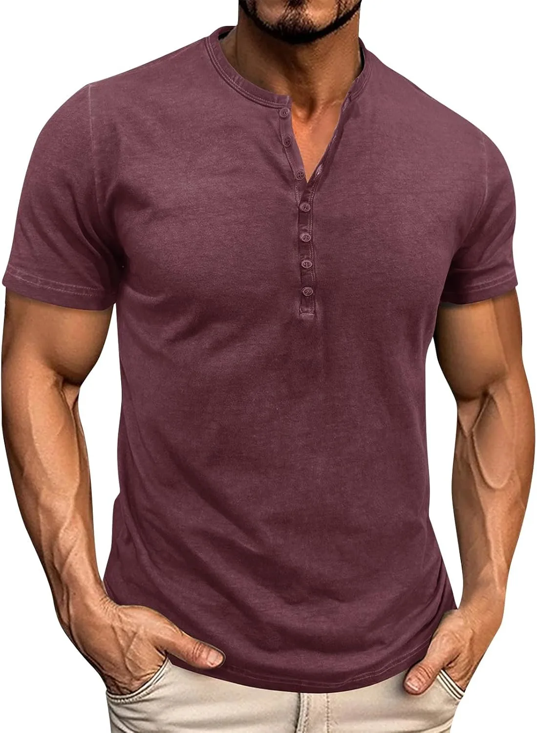 Мужская летняя футболка Henley с коротким рукавом, M-3XL WENKOMG1
Мужская летняя футболка Henley с коротким рукавом, M-3XL WENKOMG1