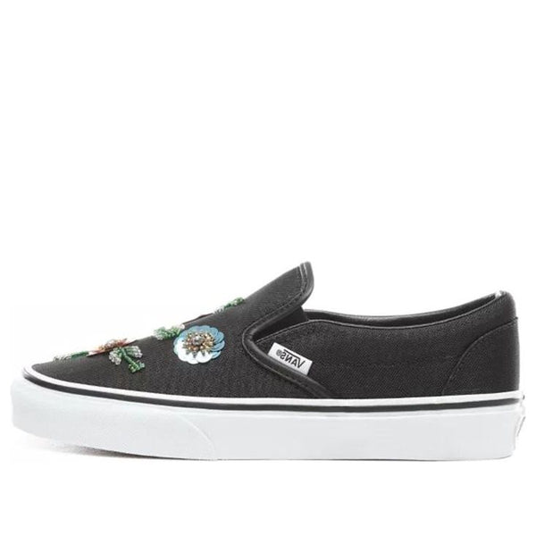 Кроссовки floral sequins slip-on shoes black Vans, черный 
Кроссовки floral sequins slip-on shoes black Vans, черный