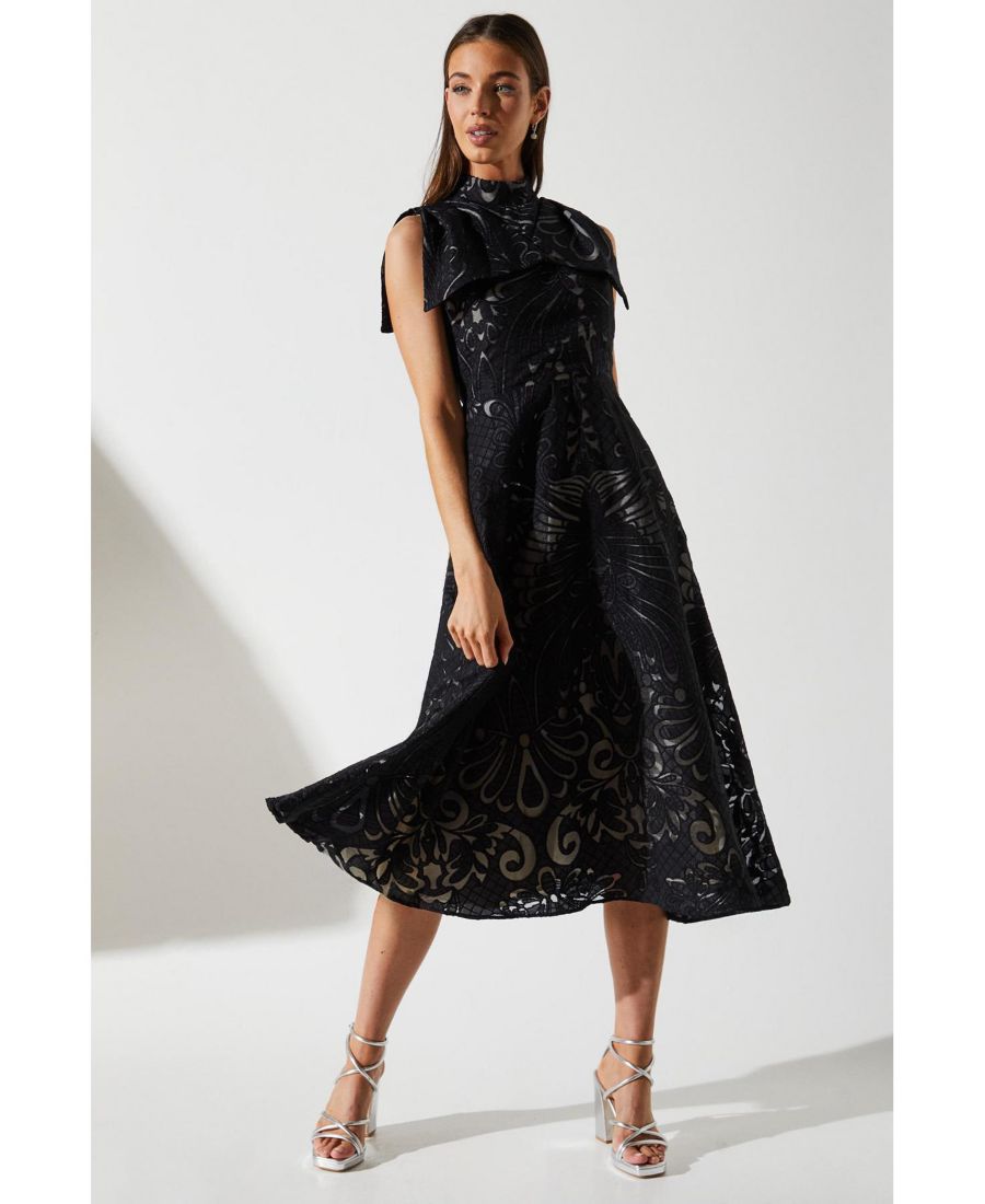 Женское жаккардовое платье с бантом на рукавах Coast, Black
Женское жаккардовое платье с бантом на рукавах Coast, Black