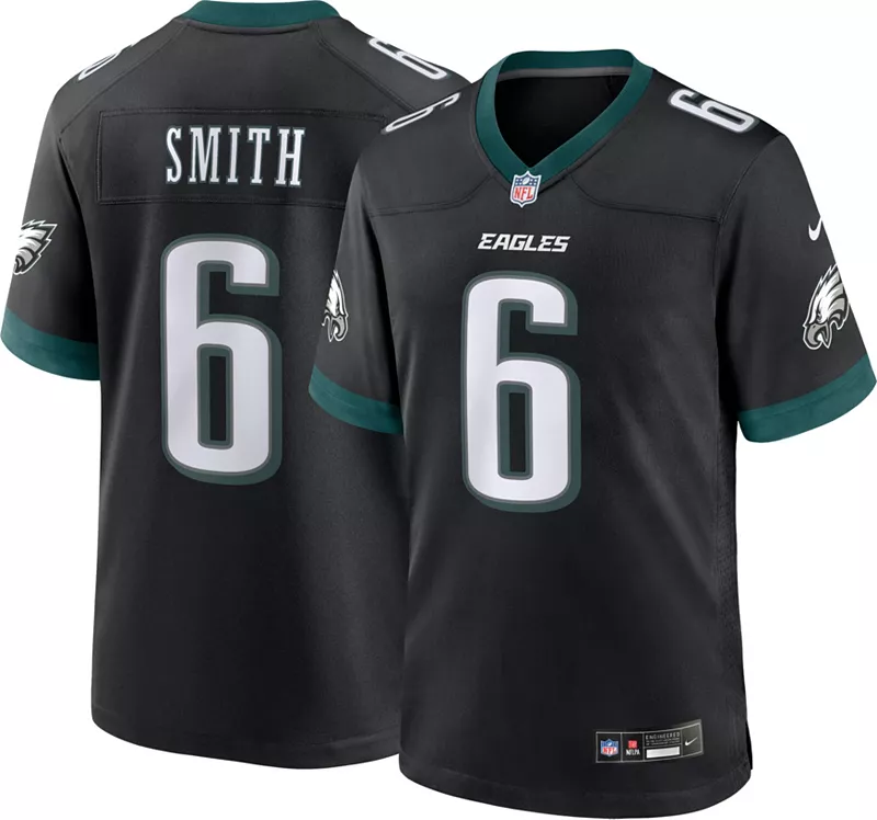 Альтернативная черная игровая майка Nike Youth Philadelphia Eagles DeVonta Smith #6
Альтернативная черная игровая майка Nike Youth Philadelphia Eagles DeVonta Smith #6