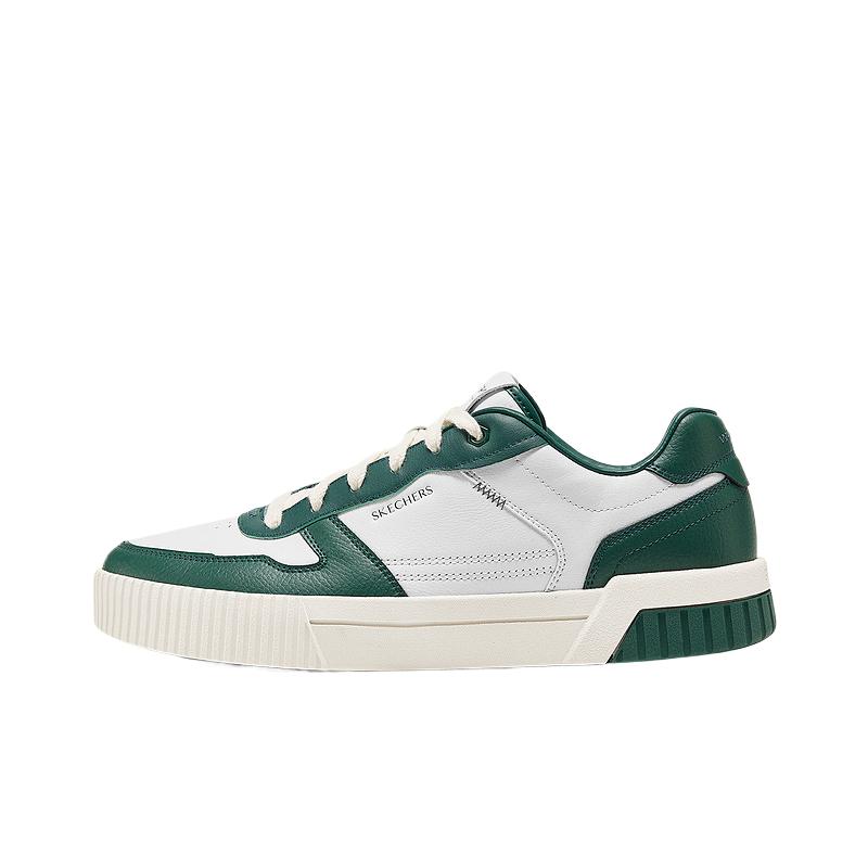 Skechers Дышащие низкие кроссовки для скейтбординга Court Classics, мужские, белые, зеленые 
Skechers Дышащие низкие кроссовки для скейтбординга Court Classics, мужские, белые, зеленые