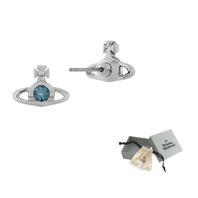 Vivienne Westwood Faux Crystal Saturn Blue Diamond Inlaid Stud Earrings Women's Silver/Blue
Vivienne Westwood Faux Crystal Saturn Blue Diamond Inlaid Stud Earrings Women's Silver/Blue