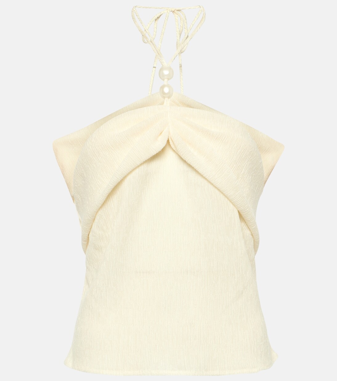 Укороченный топ с воротником халтер Magda Butrym, белый
Укороченный топ с воротником халтер Magda Butrym, белый