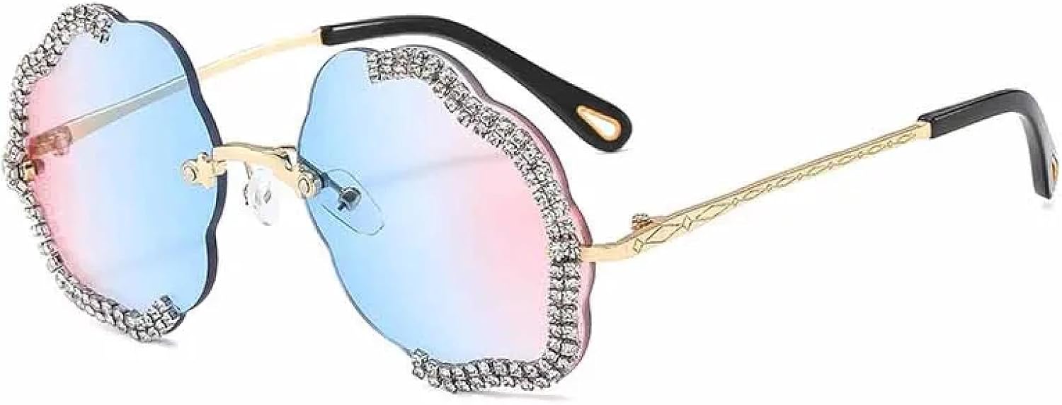 Винтажные модные солнцезащитные очки без оправы с имитацией бриллиантов для мужчин и женщин. Модный тренд: хип-хоп, вечеринки, защита от УФ-излучения UV400 TKKTLLT, Gold Blue Pink
Винтажные модные солнцезащитные очки без оправы с имитацией бриллиантов для мужчин и женщин. Модный тренд: хип-хоп, вечеринки, защита от УФ-излучения UV400 TKKTLLT, Gold Blue Pink