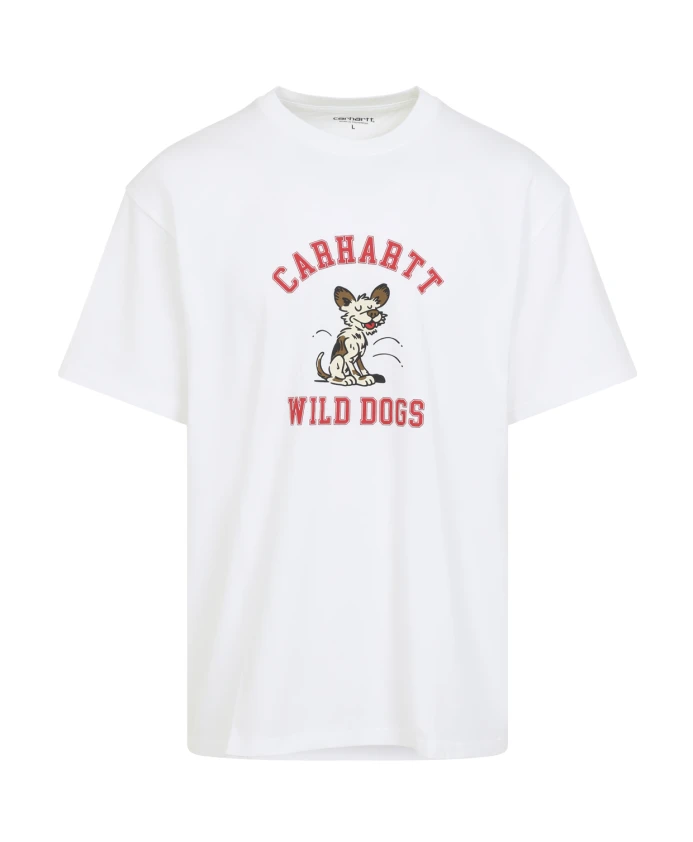 Хлопковая футболка с коротким рукавом с изображением дикой собаки Carhartt Wip, белый
Хлопковая футболка с коротким рукавом с изображением дикой собаки Carhartt Wip, белый