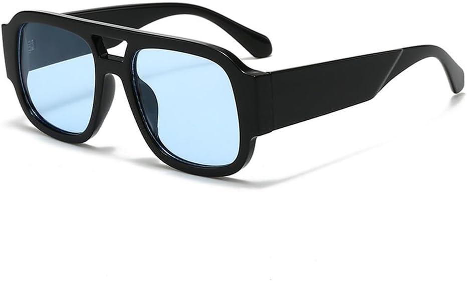 Модные женские солнцезащитные очки с двойной перемычкой, квадратной формы, конфетного цвета, в стиле ретро, с широкими дужками. Мужские солнцезащитные очки с защитой от УФ-излучения UV400 HYYZZC, Black Blue
Модные женские солнцезащитные очки с двойной перемычкой, квадратной формы, конфетного цвета, в стиле ретро, с широкими дужками. Мужские солнцезащитные очки с защитой от УФ-излучения UV400 HYYZZC, Black Blue