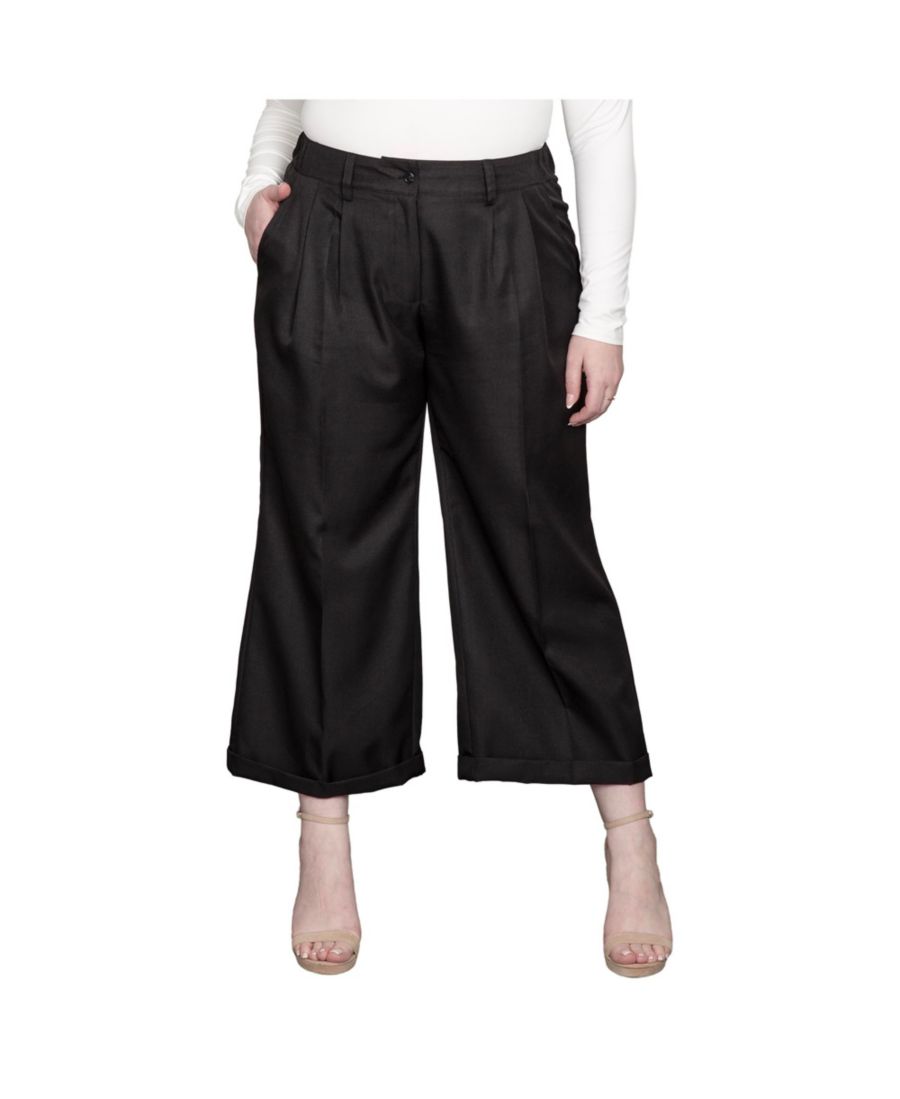 Укороченные широкие брюки с плиссировкой спереди, больших размеров Standards & Practices, Black
Укороченные широкие брюки с плиссировкой спереди, больших размеров Standards & Practices, Black