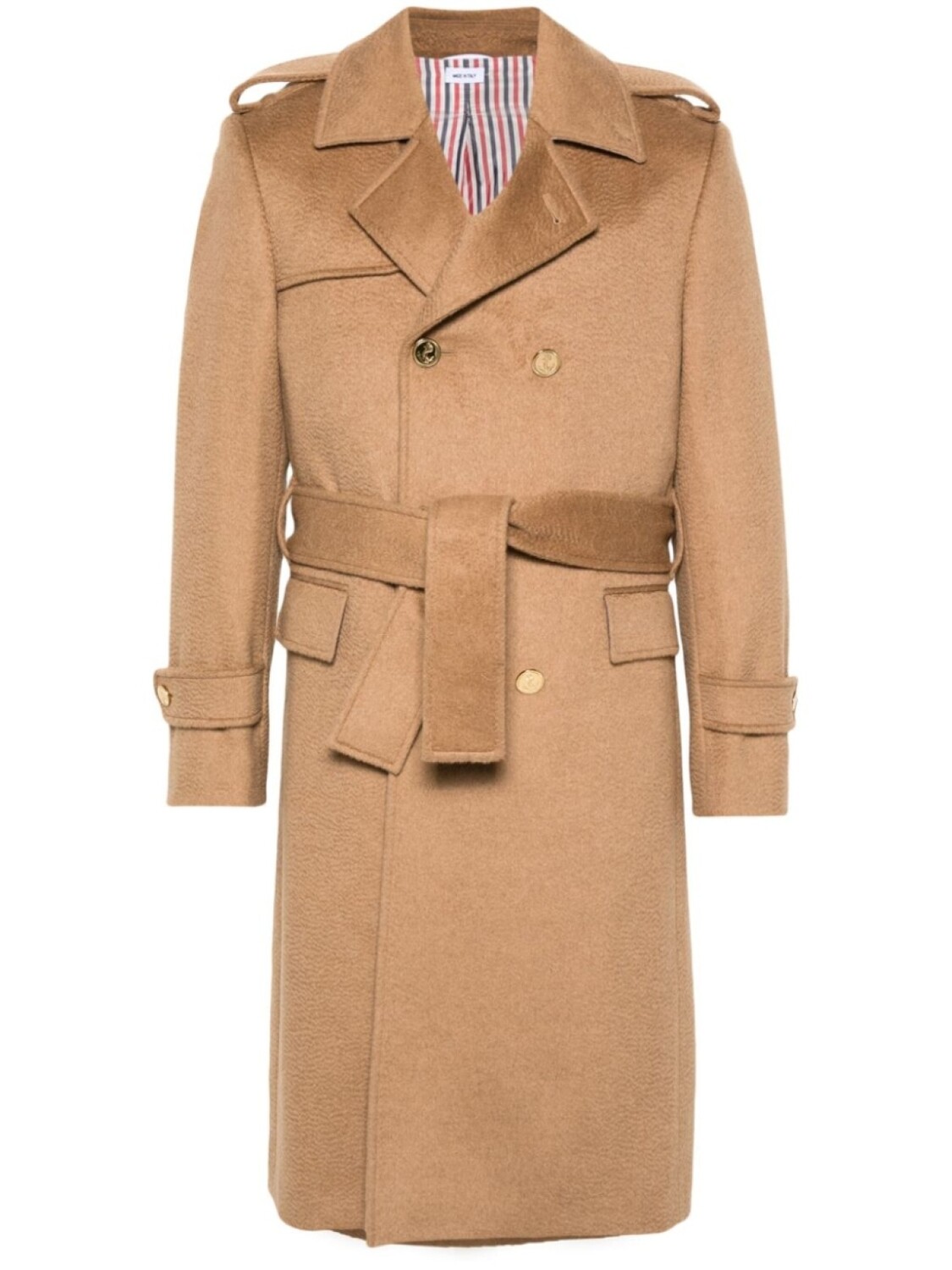 Двубортное пальто Thom Browne, коричневый 
Двубортное пальто Thom Browne, коричневый