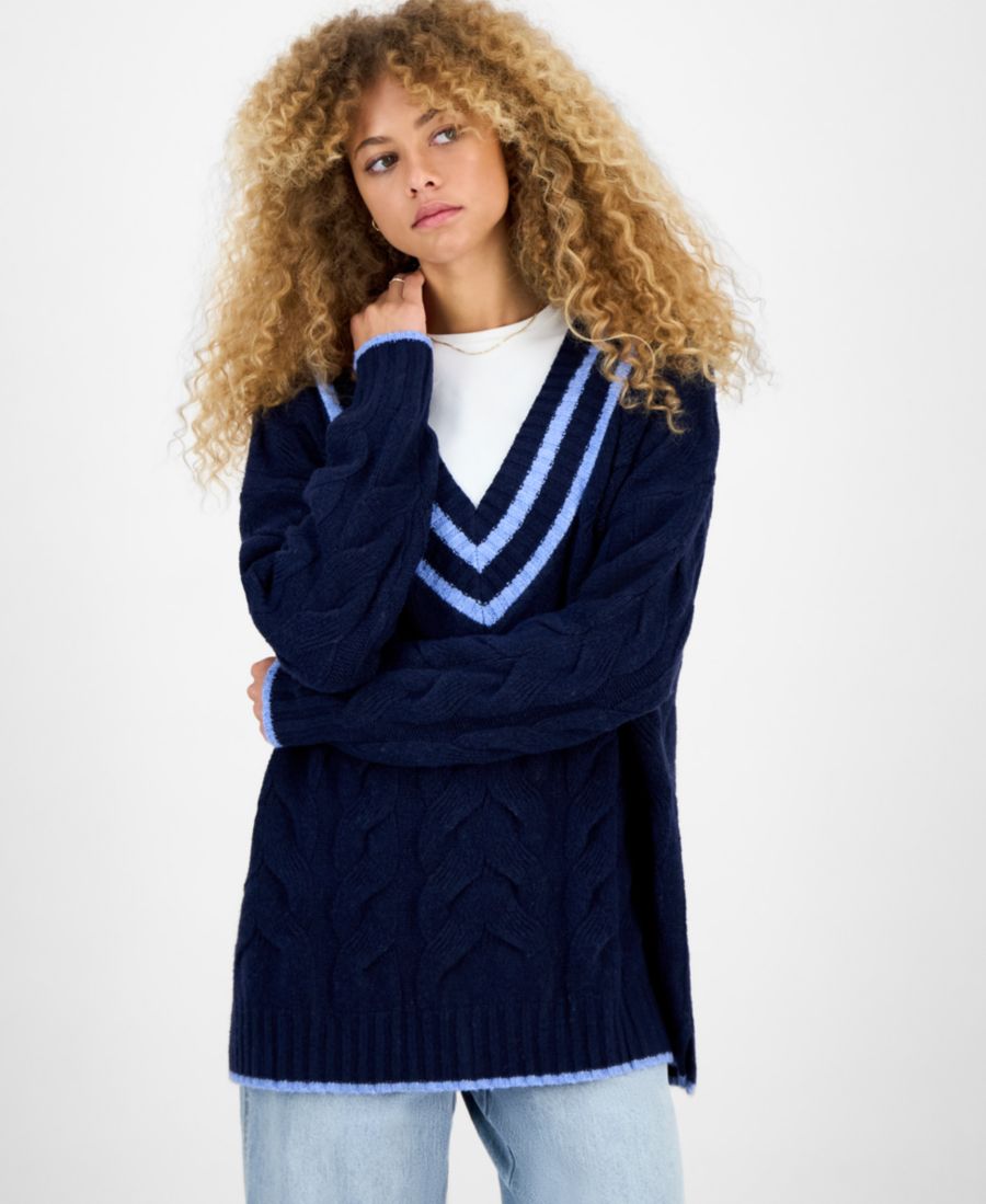 Детский свитер оверсайз с V-образным вырезом и крупной вязкой Hippie Rose, Navy/blue
Детский свитер оверсайз с V-образным вырезом и крупной вязкой Hippie Rose, Navy/blue