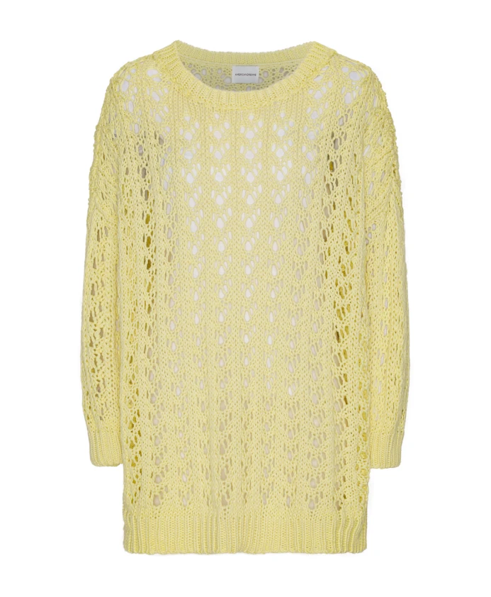 Ажурный хлопковый свитер Luna Americandreams, желтый
Ажурный хлопковый свитер Luna Americandreams, желтый