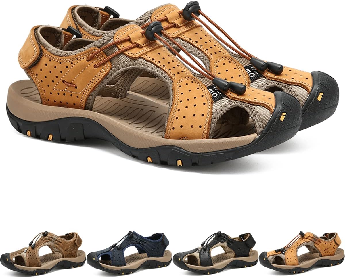 Мужские кожаные сандалии для треккинга и вождения, повседневная спортивная обувь для пляжа, с закрытым носком, удобные, легкие, водонепроницаемые сандалии для лета и активного отдыха на улице Generic, золотой
Мужские кожаные сандалии для треккинга и вождения, повседневная спортивная обувь для пляжа, с закрытым носком, удобные, легкие, водонепроницаемые сандалии для лета и активного отдыха на улице Generic, золотой