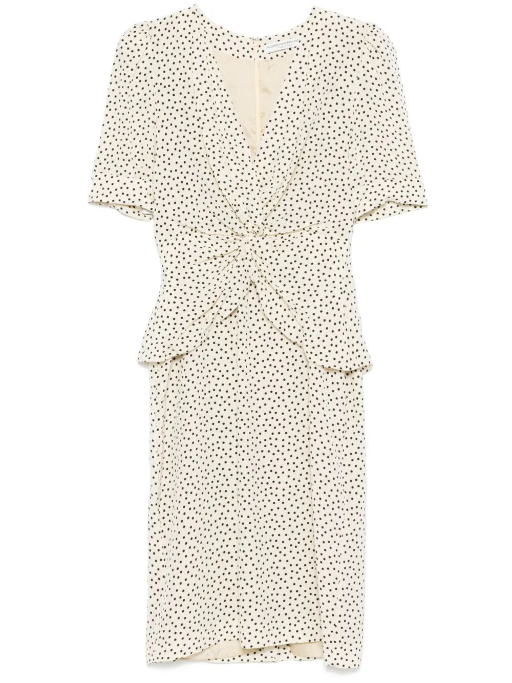 Шелковое платье миди в горох Alessandra Rich, бежевый
Шелковое платье миди в горох Alessandra Rich, бежевый