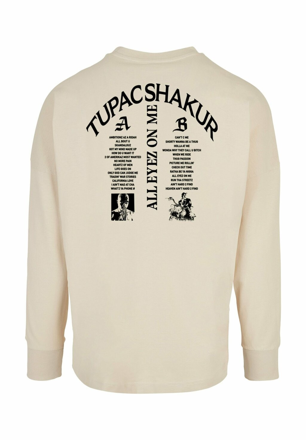 Топ с длинными рукавами 2PAC ALL EYEZ ON ME TRACKLIST CUT ON Mister Tee, песочный
Топ с длинными рукавами 2PAC ALL EYEZ ON ME TRACKLIST CUT ON Mister Tee, песочный