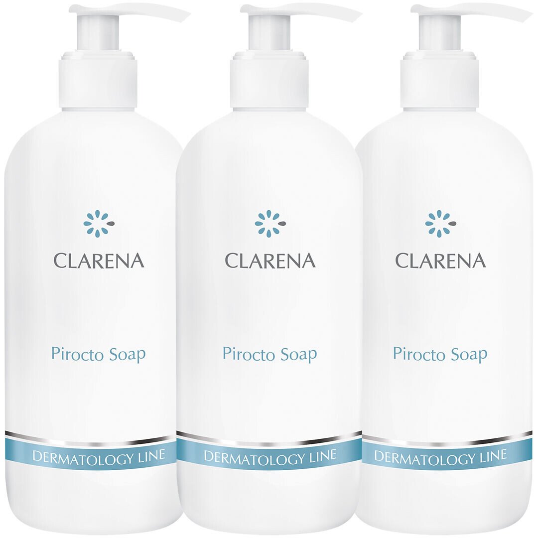 Набор: мыло с циклопироксоламином для частого гигиенического мытья кожи Clarena Dermatology Line, 3x500 мл
Набор: мыло с циклопироксоламином для частого гигиенического мытья кожи Clarena Dermatology Line, 3x500 мл