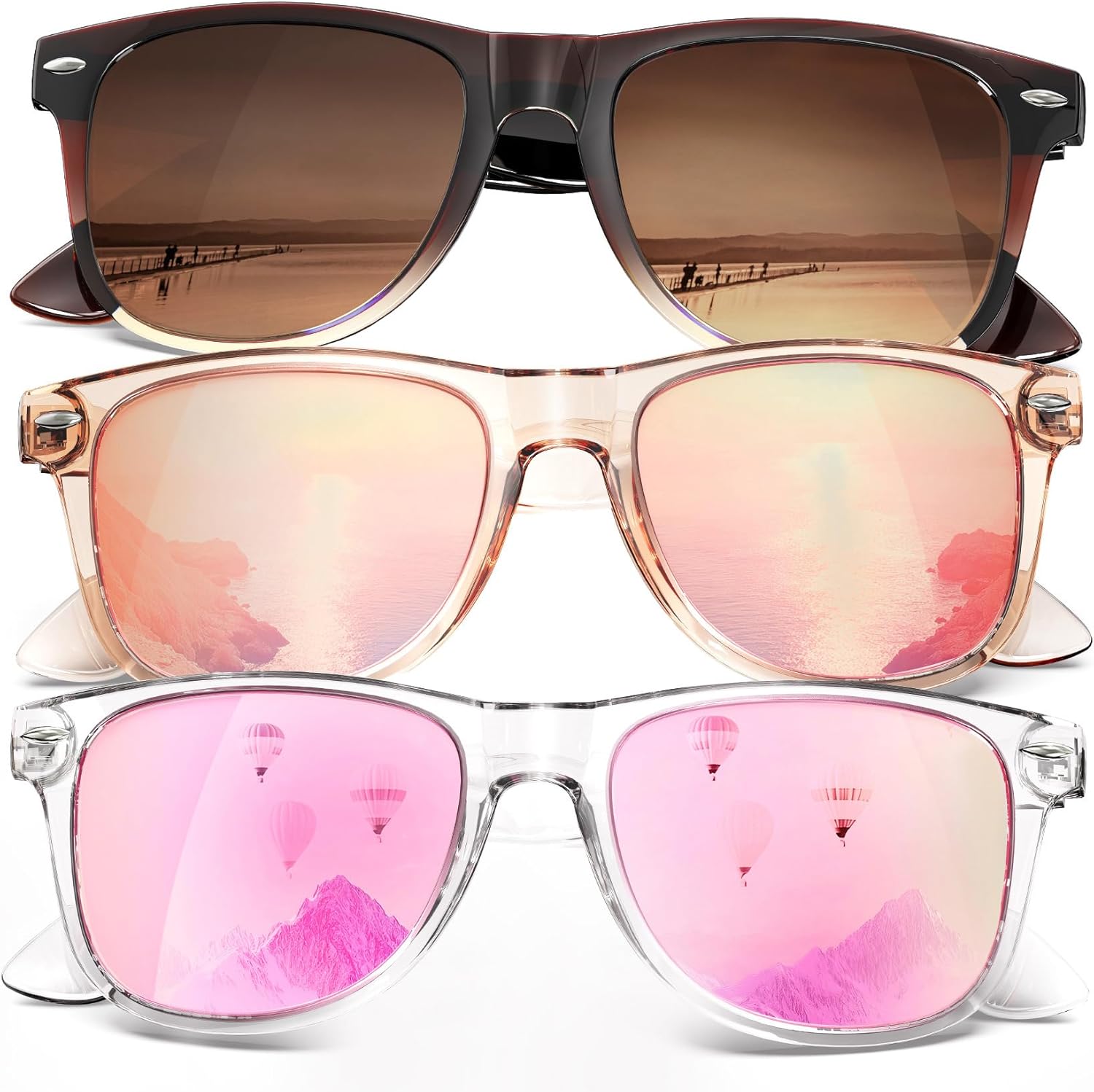 Поляризованные солнцезащитные очки KALIYADI для мужчин и женщин, матовые линзы, цветные зеркальные линзы, защита от УФ-излучения UV400 (3 шт.), Pink+sakurapowder+gradualtea
Поляризованные солнцезащитные очки KALIYADI для мужчин и женщин, матовые линзы, цветные зеркальные линзы, защита от УФ-излучения UV400 (3 шт.), Pink+sakurapowder+gradualtea