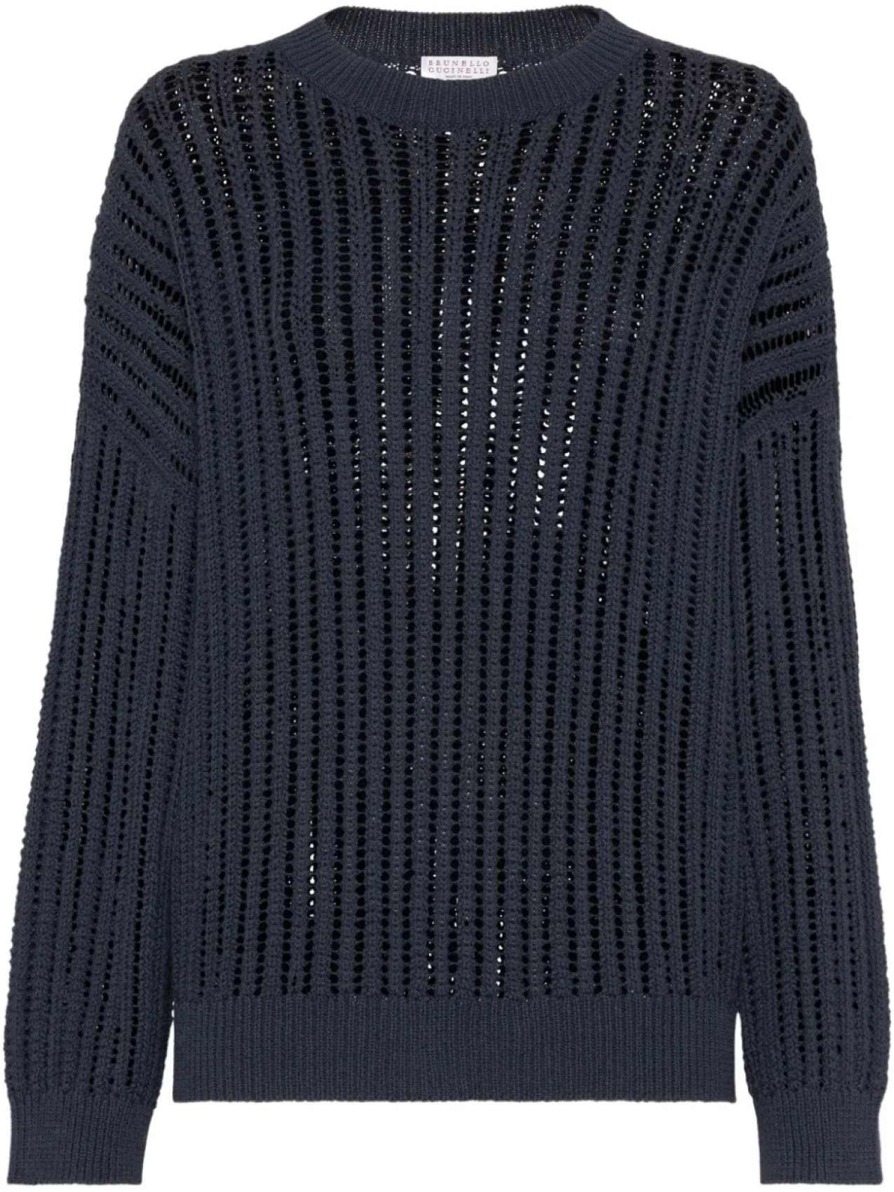 Джемпер рыхлой вязки Brunello Cucinelli, синий 
Джемпер рыхлой вязки Brunello Cucinelli, синий