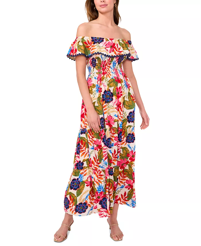 Женское платье макси с рюшами и открытыми плечами MSK, мультиколор
Женское платье макси с рюшами и открытыми плечами MSK, мультиколор