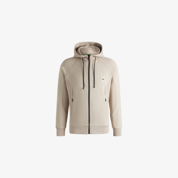 Худи Boss с молнией и лого-аппликацией, бежевый
Худи Boss с молнией и лого-аппликацией, бежевый