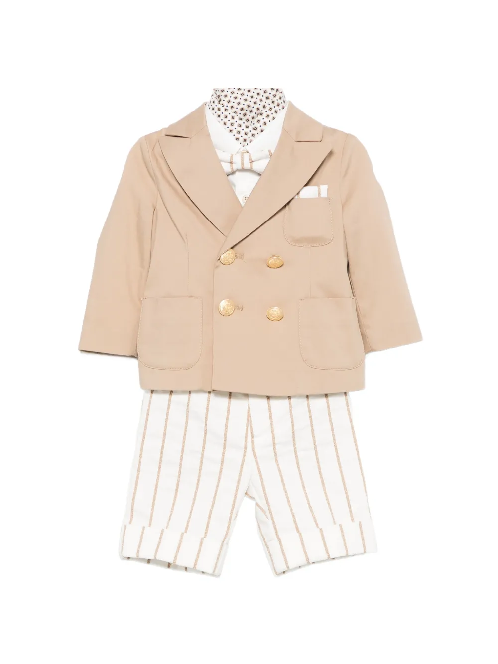 Костюм с шортами на двубортной застежке и накладными карманами Colorichiari, бежевый
Костюм с шортами на двубортной застежке и накладными карманами Colorichiari, бежевый