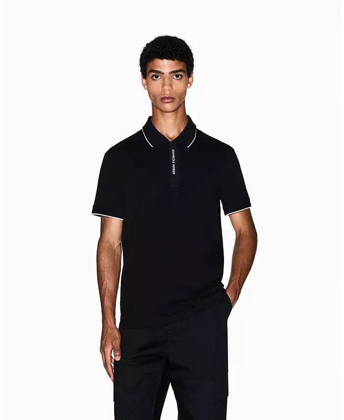 Мужская поло с логотипом из репсовой ленты A|X Armani Exchange, черный
Мужская поло с логотипом из репсовой ленты A|X Armani Exchange, черный