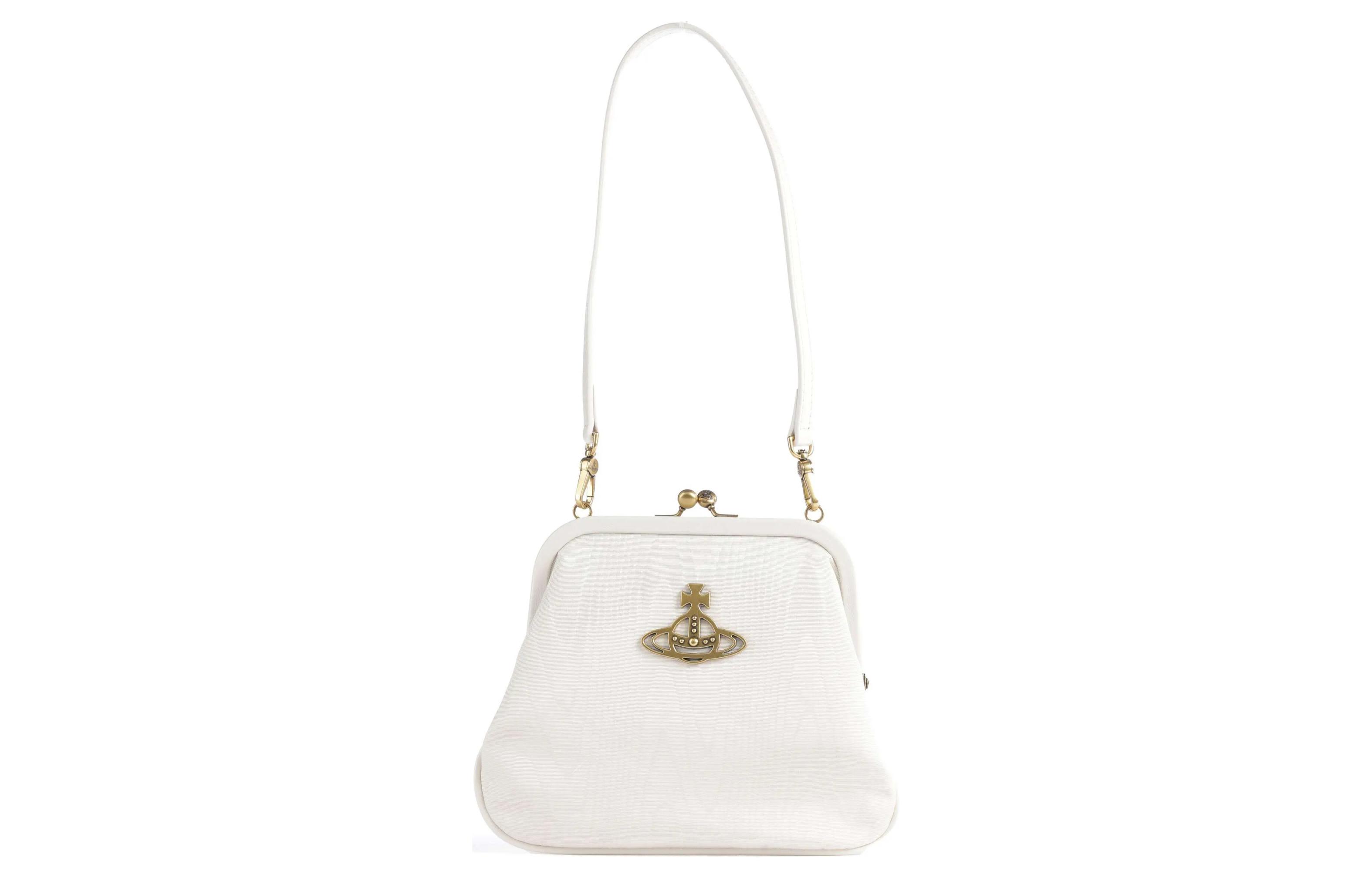 Тканевая ручная наплечная сумка женская цвета айвори Vivienne Westwood
Тканевая ручная наплечная сумка женская цвета айвори Vivienne Westwood