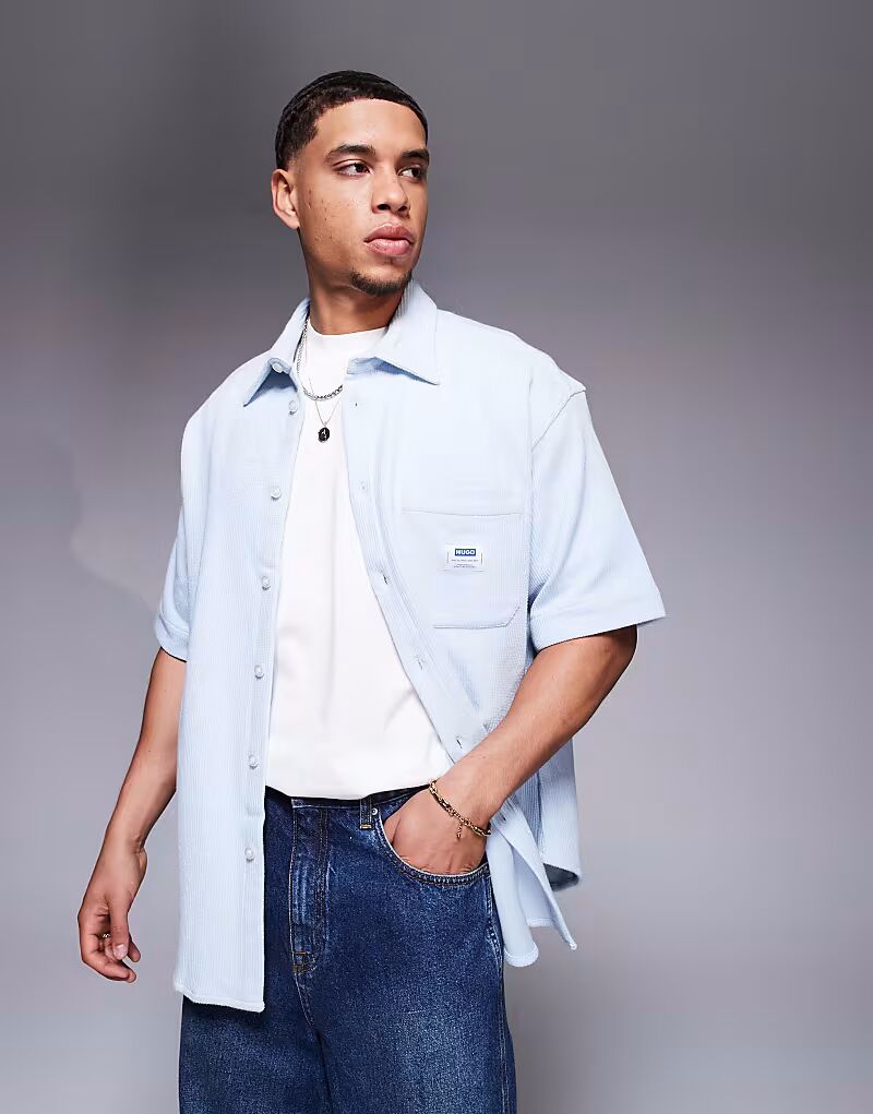 Рубашка с короткими рукавами Hugo Blue Ebronn синего цвета
Рубашка с короткими рукавами Hugo Blue Ebronn синего цвета