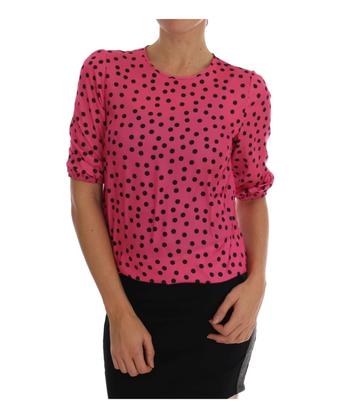 Шелковая блузка в горошек Dolce & Gabbana, розовый
Шелковая блузка в горошек Dolce & Gabbana, розовый