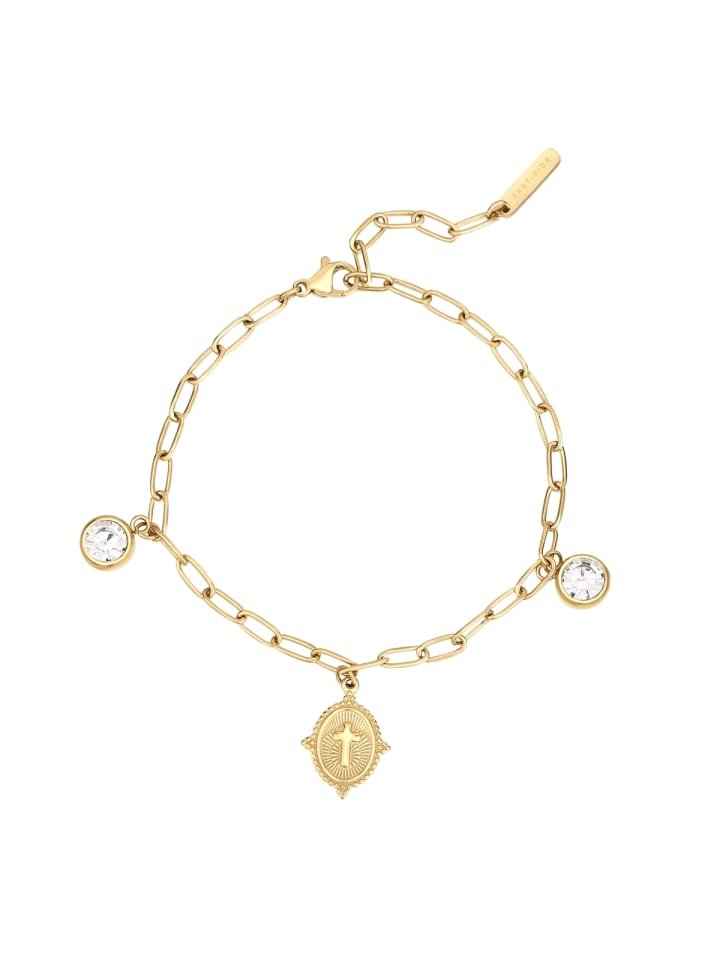 Eastside NY Браслет в виде креста из нержавеющей стали с цирконами в оправе из желтого золота
Eastside NY Браслет в виде креста из нержавеющей стали с цирконами в оправе из желтого золота