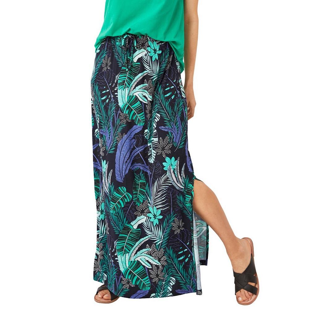 Женская трикотажная длинная юбка больших размеров Ellos, цвет Black Tropical Print
Женская трикотажная длинная юбка больших размеров Ellos, цвет Black Tropical Print
