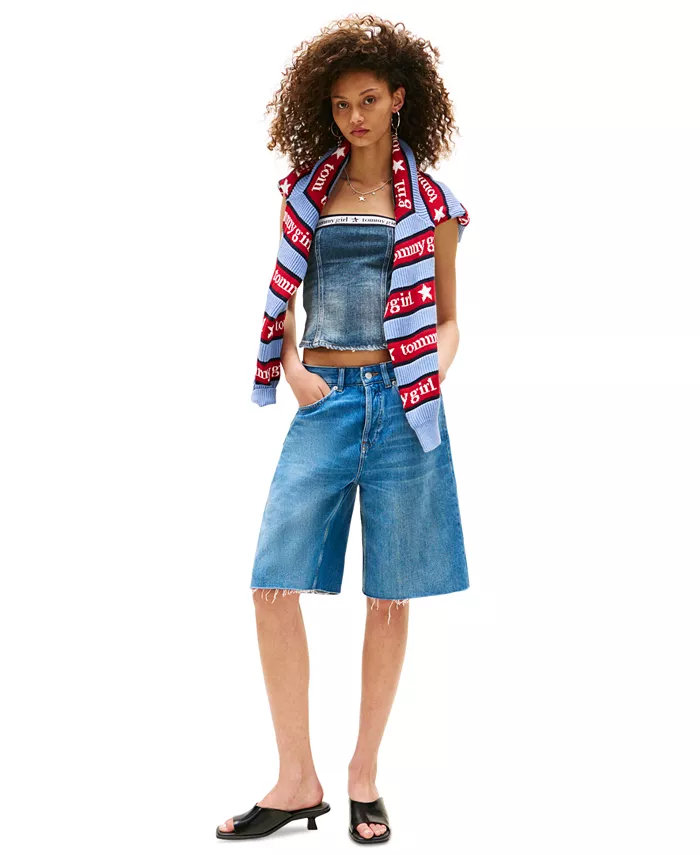 Женские широкие джинсовые шорты Tommy Girl Tommy Jeans, синий
Женские широкие джинсовые шорты Tommy Girl Tommy Jeans, синий